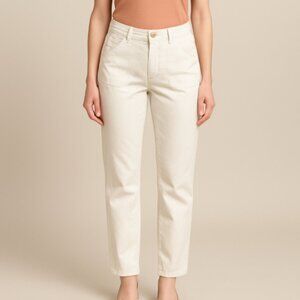 1822 Denim Women's Off-White/Cream Mid-rise Straight Leg Pants, size 12